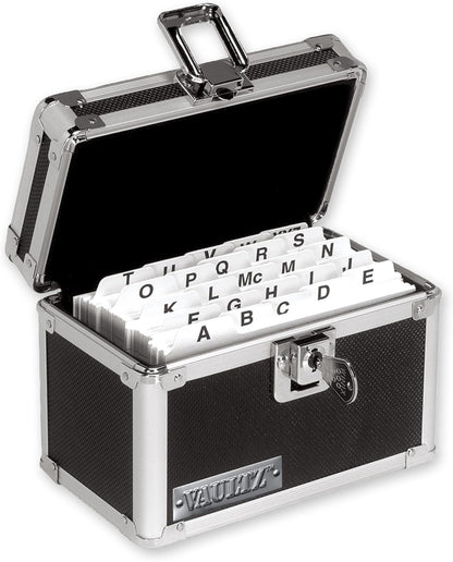 Vaultz VZ01169 Locking Index Card File - 3x5, Black