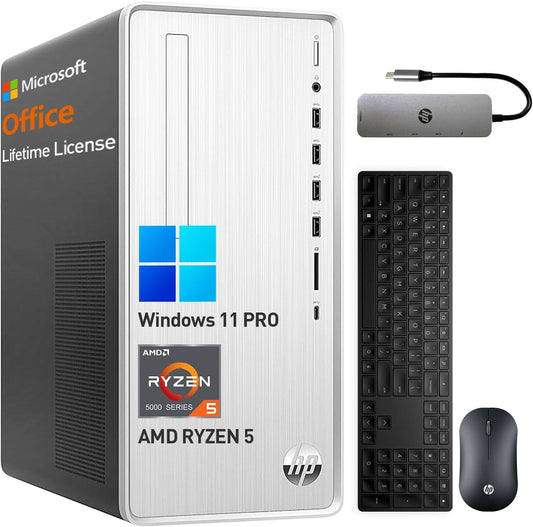 HP Ryzen 5 Desktop, 32GB RAM, 1TB SSD, Windows 11 Pro & Office