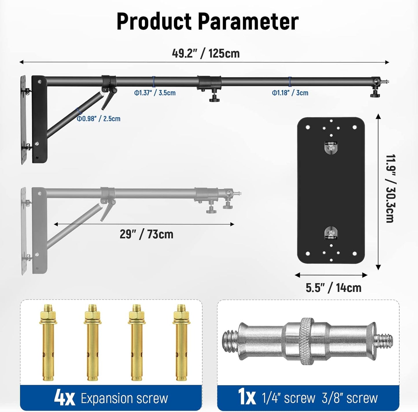 Neewer WB-1250-1 Wall Mounting Triangle Boom Arm
