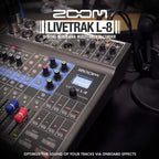 Zoom LiveTrak L-8 Portable Digital Mixer Recorder Bundle