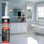 GE 2733743 White Kitchen & Bathroom Silicone Caulk - Waterproof Sealant