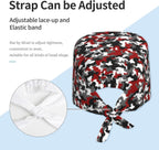 Novastar Scrub Caps - Women Men Red Grey White Camouflage