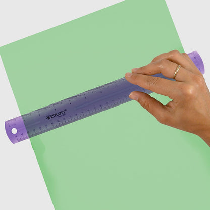Westcott 16024 12-Inch Jeweltone Purple Plastic Ruler