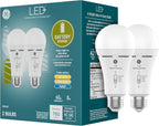 GE 93131819 LED+ Backup Battery Light Bulbs, 2-Pack
