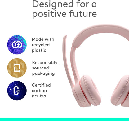 Logitech 981-001411 Zone 300 Wireless Bluetooth Headset Rose