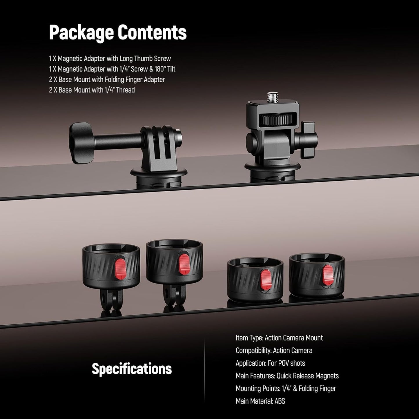 Neewer GP-24 Magnetic Action Camera Mount Kit