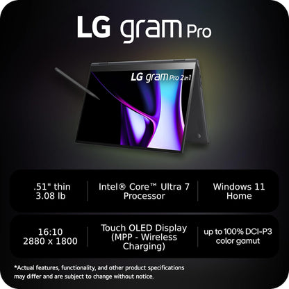 LG 16T90SP-K.ADB9U1 gram Pro 16" OLED 2in1 Laptop