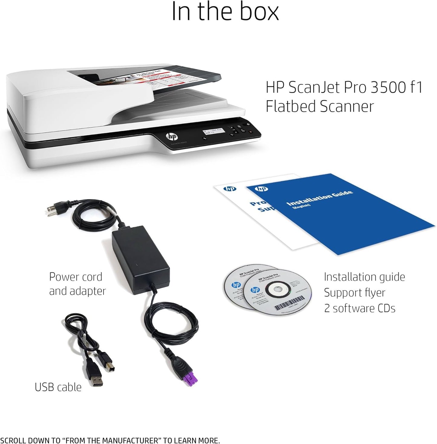 HP ScanJet Pro 3500 f1 Flatbed OCR Scanner Renewed