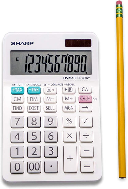 Sharp EL-330WB Basic Desktop Calculator Solar Powered