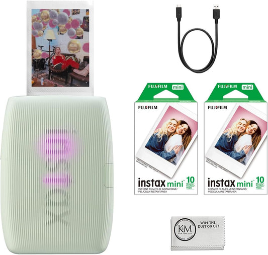 Fujifilm INSTAX Mini Link 3 Sage Green Printer Bundle