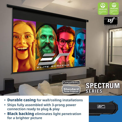 Elite Screens ELECTRIC100H2 Spectrum 100-Inch Motorized Projector Screen