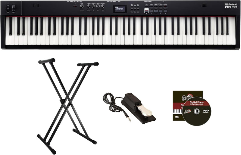 Roland RD-08 Stage Piano Black Bundle Stand Pedal Lessons — main product image