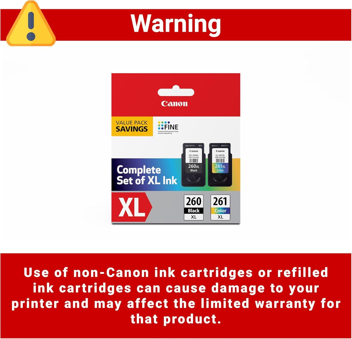 Canon 3706C005 PG-260/CLI-261 XL Ink Value Pack
