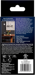 GE 25043 LED Light Bulbs 40 Watt Soft White 2-Pack