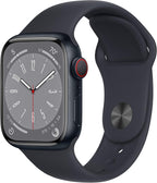 Apple MNUW3LL/A Watch Series 8: GPS + Cellular, 41mm, Midnight