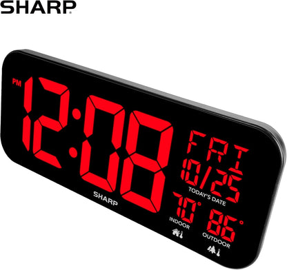 Sharp Flechazo-0401 Oversized LED Clock with Temperature