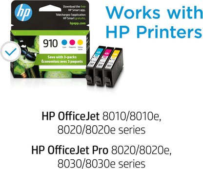 HP 3YN97AN#140 910 CMY Ink Cartridges
