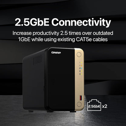 QNAP TS-264-8G-US 2-Bay NAS 4TB Seagate IronWolf RAID Bundle