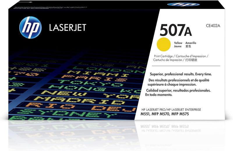 HP CE402A 507A Yellow LaserJet Toner Cartridge — main product image