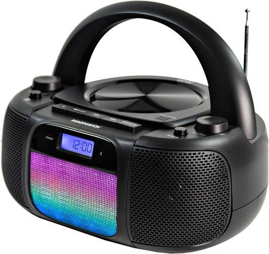 Magnavox MD6972 Portable CD Boombox Bluetooth Radio Lights