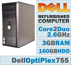 Dell OptiPlex 755 MT Desktop - Core 2 Duo, 3GB RAM, Win 7 Pro