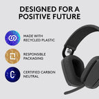 Logitech Vibe 100 Wireless Headphones Noise Canceling Mic Renewed