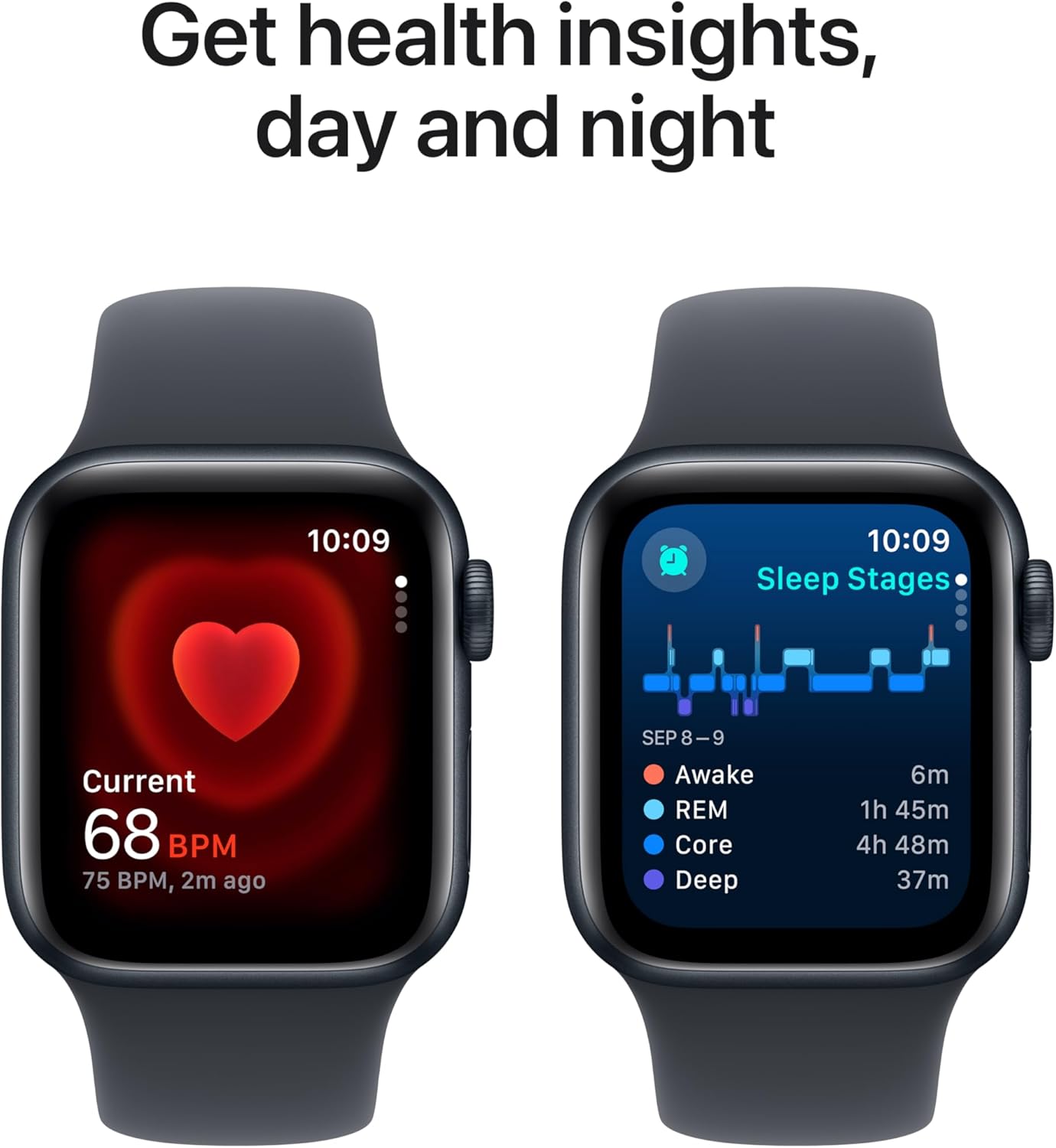 Apple MXE73LL/A Watch SE (2nd Gen): GPS 40mm, Midnight Aluminum
