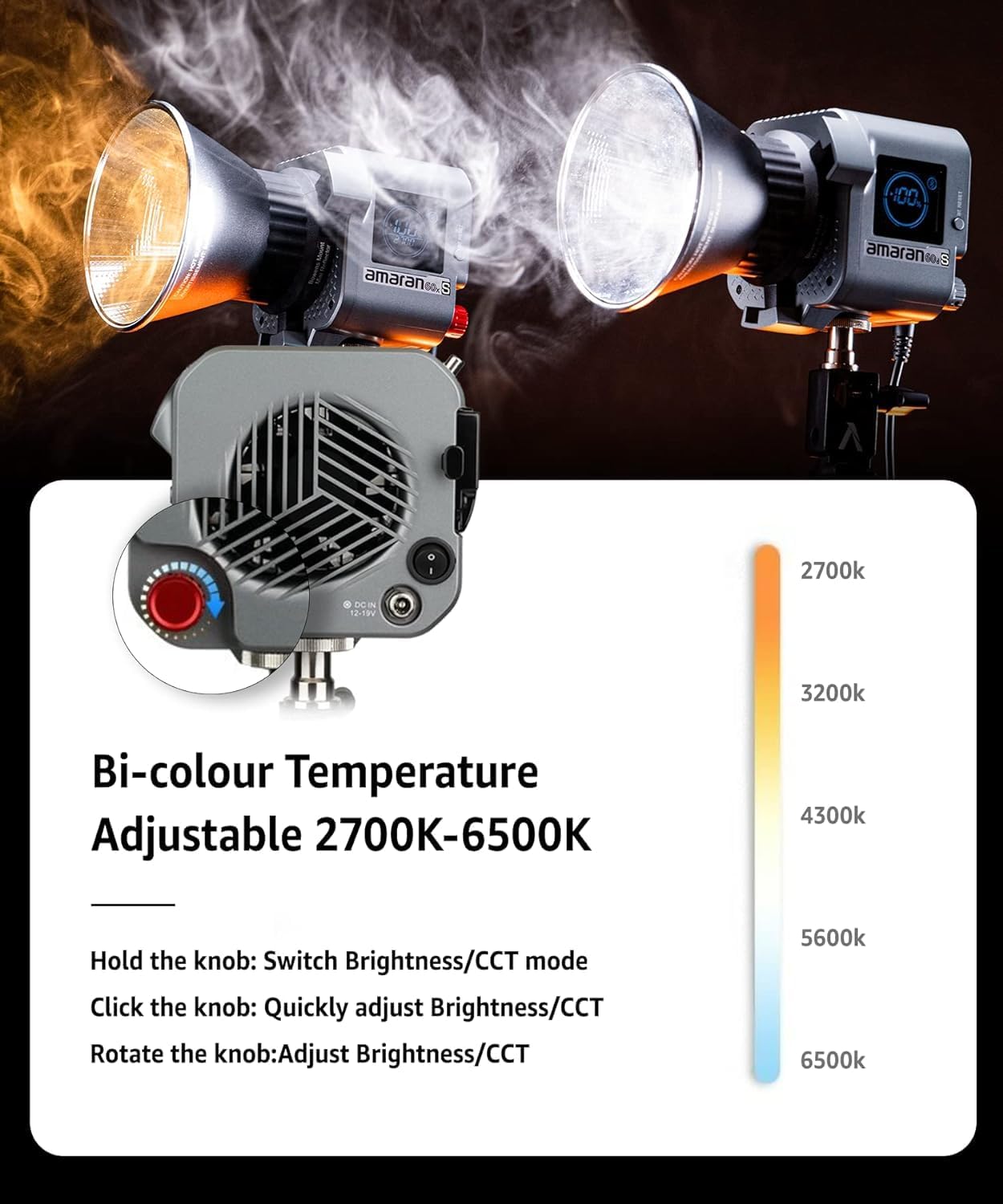 Aputure amaran 60xS Bi-Color Bowens Mount LED Light
