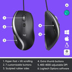 Logitech M500s Advanced Corded Mouse Hyper-Fast Scroll