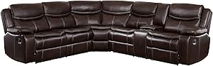 Lexicon 194840112488 Warrenton Leather Reclining Sectional — main product image