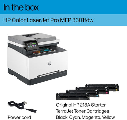 HP 499Q5F#BGJ Color LaserJet Pro MFP 3301fdw Wireless Printer