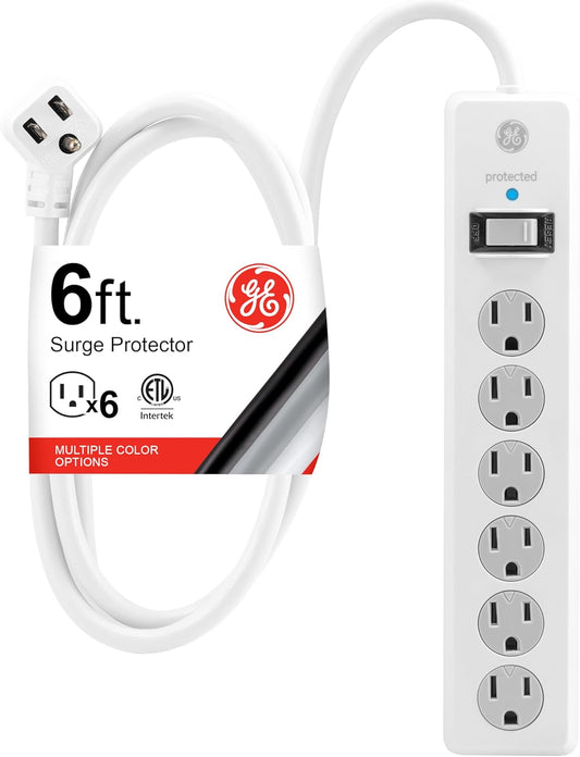 GE 67051 6-Outlet Surge Protector with 6ft Cord