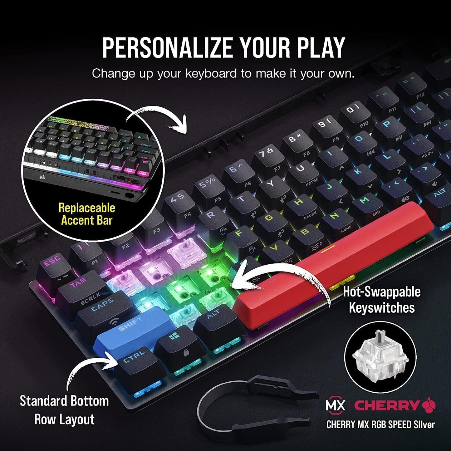 Corsair CH-9189014-NA K70 Pro Mini Wireless Cherry MX Keyboard Renewed