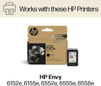 HP 7FP22TN 68e EvoMore Black Ink Cartridge