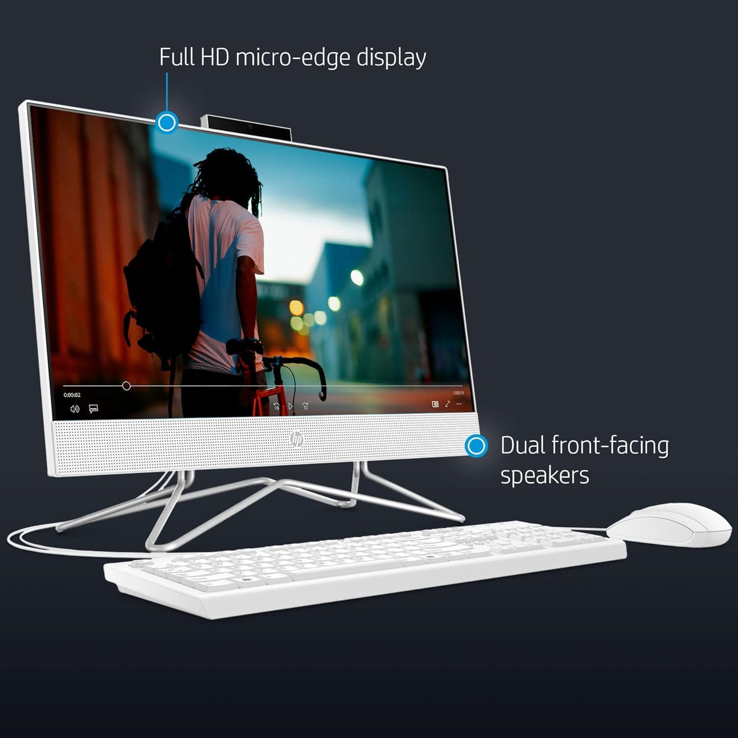 HP 22-dd All-in-One Celeron Desktop - 16GB, 1TB SSD, 21.5" FHD