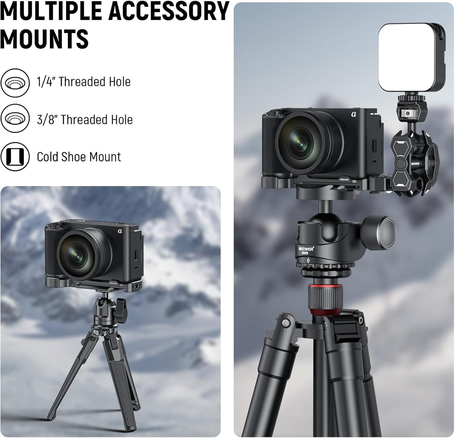 NEEWER CA044 ZV-E1 Baseplate - Arca Mount, Threads