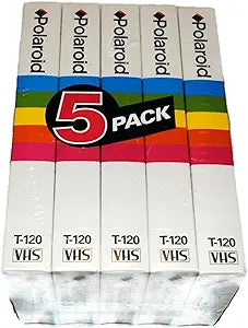 Polaroid T-120 VHS Tapes 5-Pack - 30 Hours Total — main product image