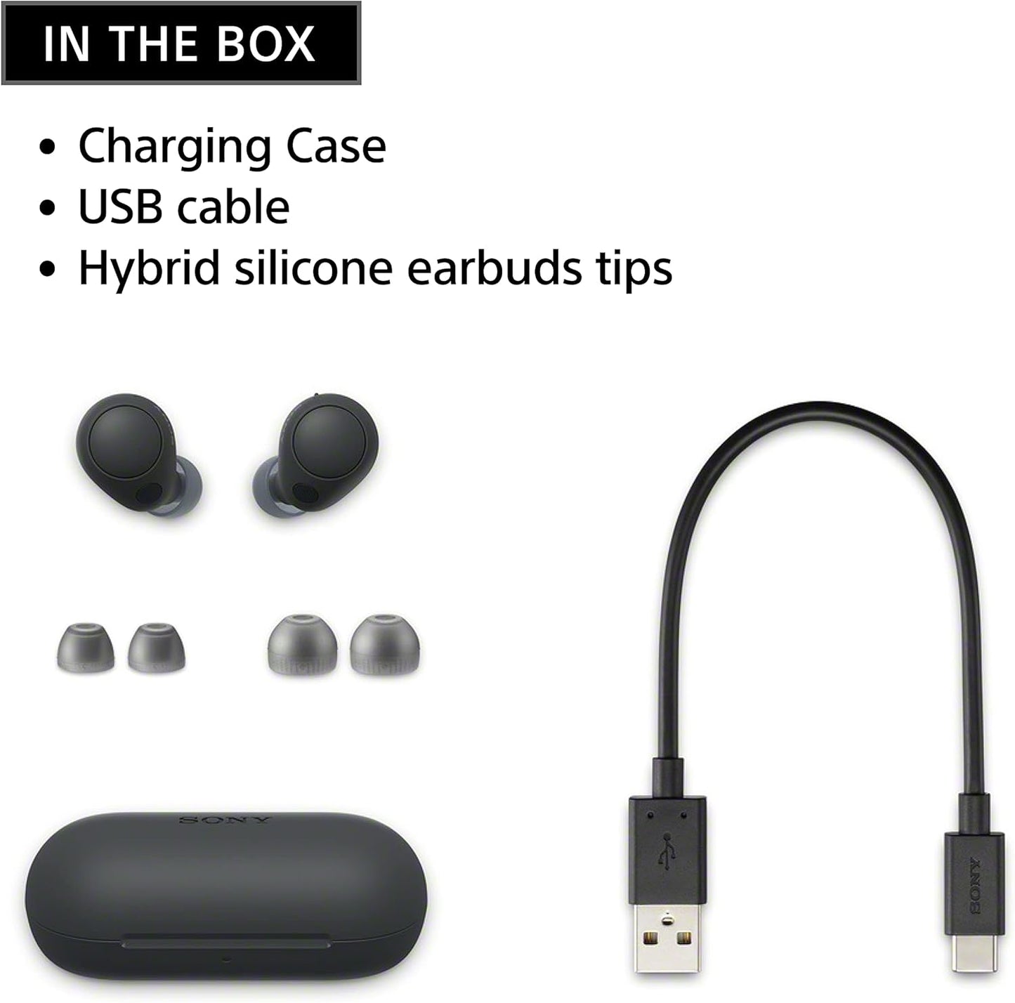 Sony WFC700N/B Wireless Noise Canceling Earbuds Black