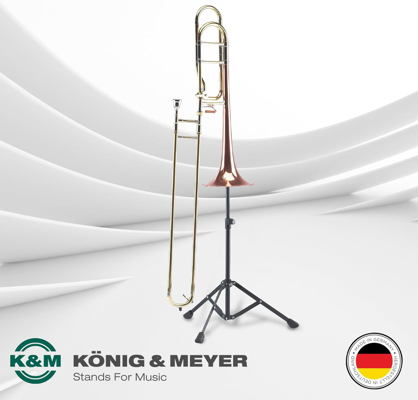 K&M 14990.000.55 Portable Trombone Stand - Black Finish
