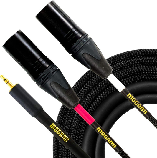 Mogami GOLD 3.5-2XLRM-10 Stereo Audio Y-Adapter Cable 10ft