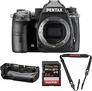 Pentax K-3 Mark III Camera Body Black with Grip & 64GB SD Card