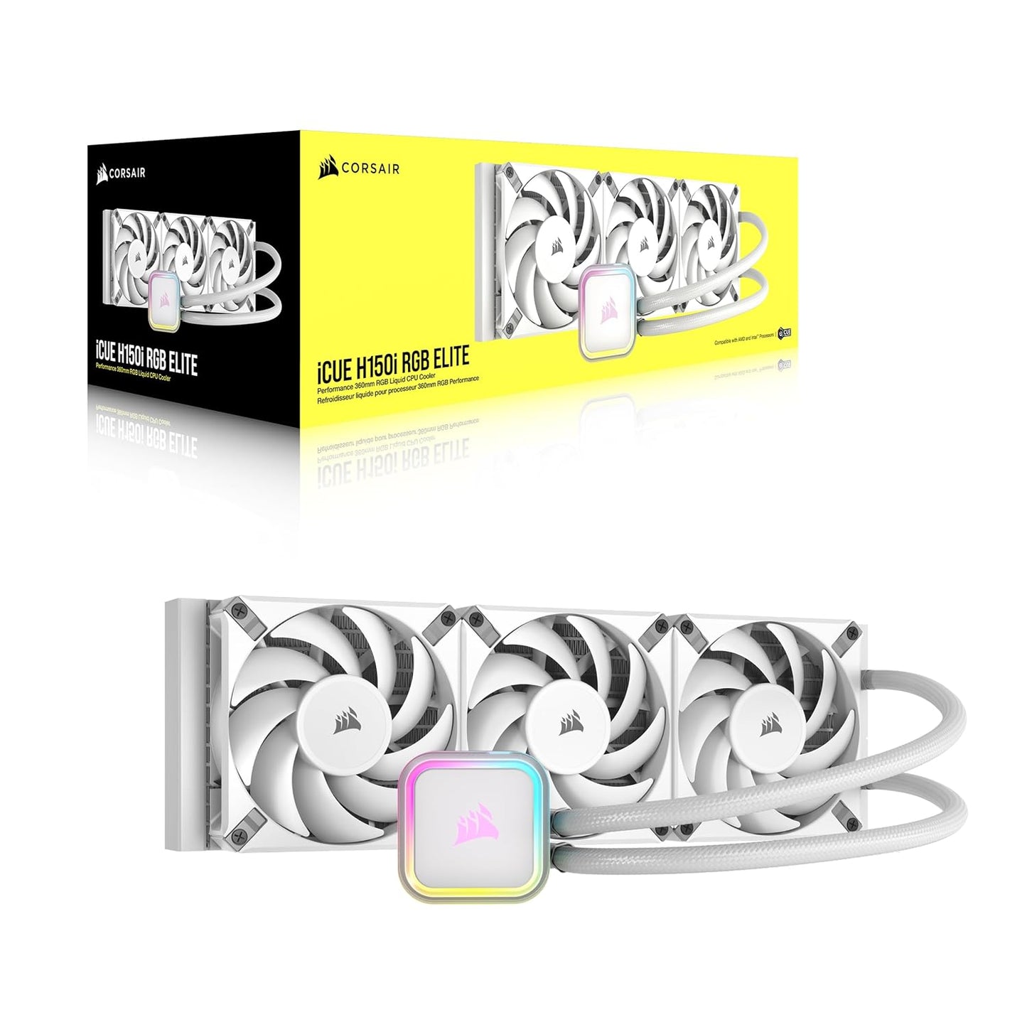 Corsair CW-9060079-WW H150i RGB Elite Liquid CPU Cooler White