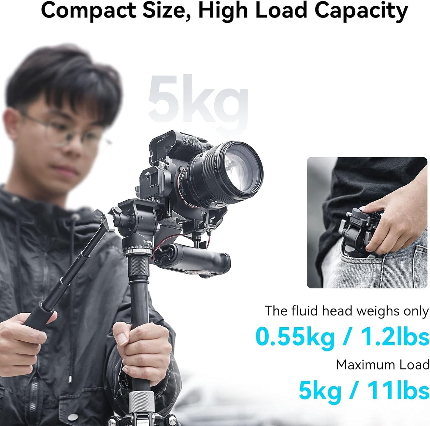 SmallRig 4104-CF-FBA-US Pan Tilt Fluid Video Head