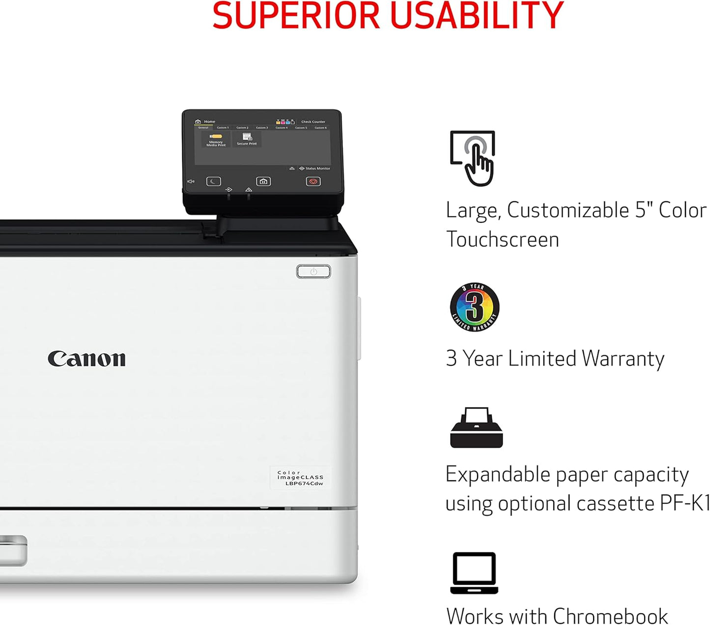 Canon 5456C006 Color imageCLASS LBP674Cdw Wireless Laser Printer