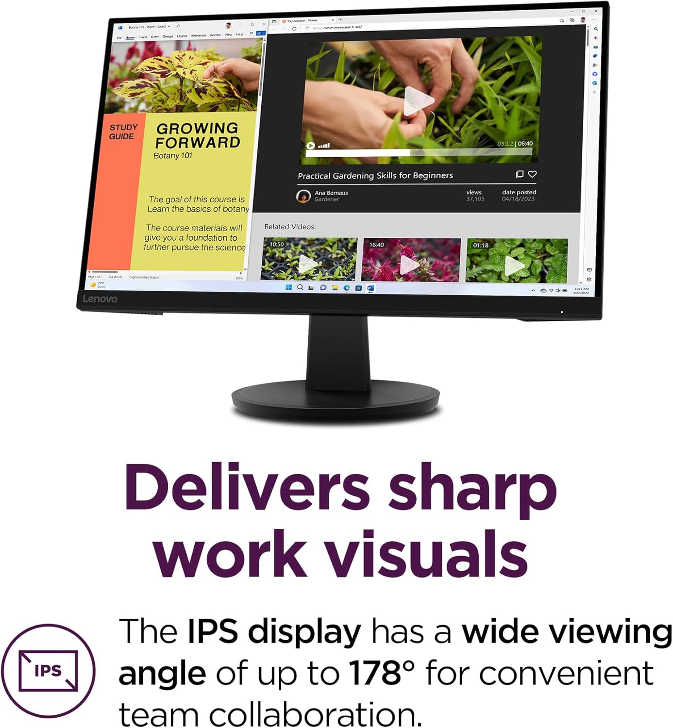 Lenovo 67C2GCC1US N27q 27" QHD 100Hz Monitor