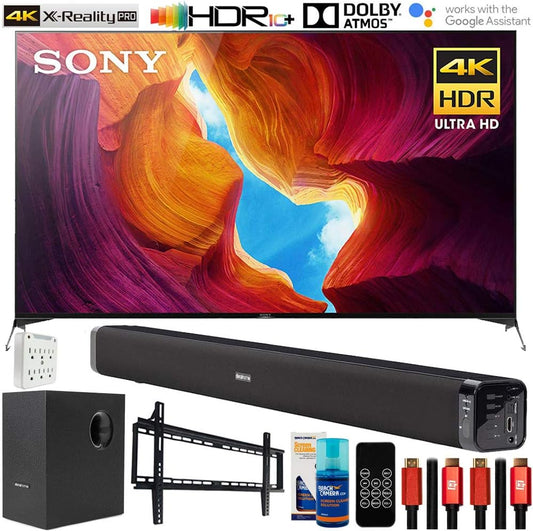 Sony E10SNXBR75X950H 75" 4K UHD TV Bundle - Soundbar, Mount, HDMI Cables