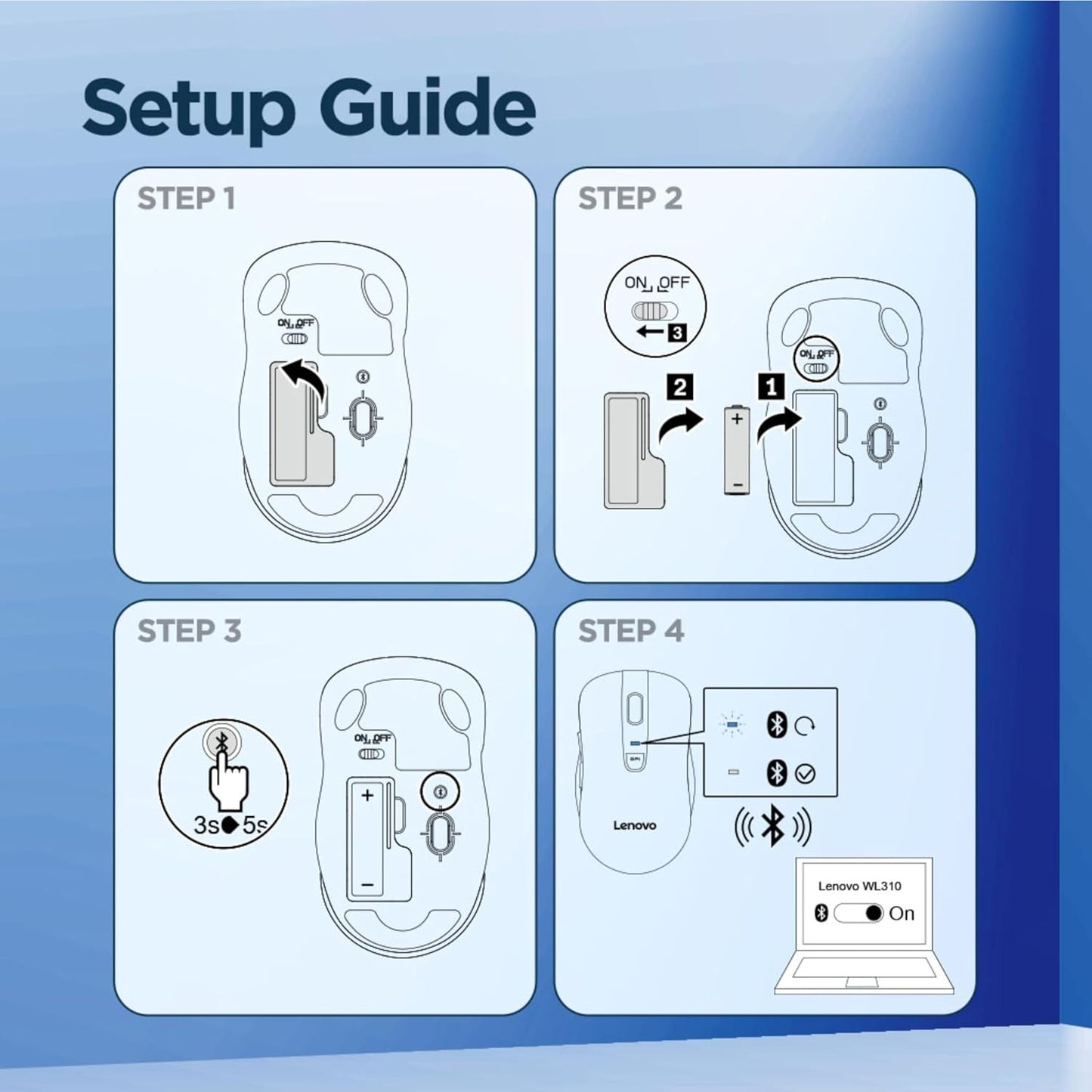 Lenovo GY51Q65621 Bluetooth Silent Ergonomic Mouse