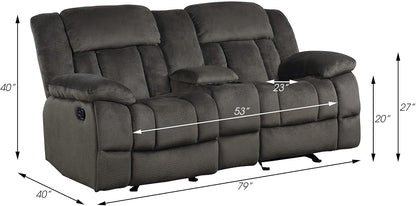 Lexicon 194840134480 Chocolate Reclining Loveseat Console