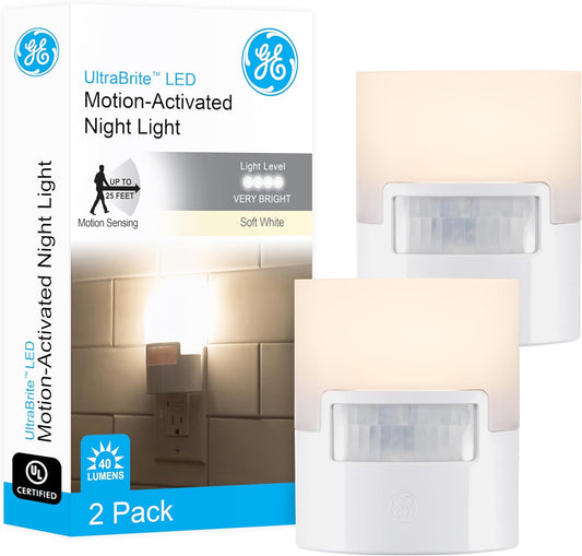 GE 46632 LED Motion Sensor Night Light 2-Pack