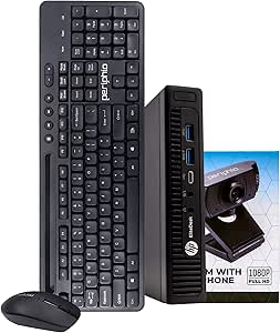 HP EliteDesk 800G2 Micro PC Bundle (Renewed)